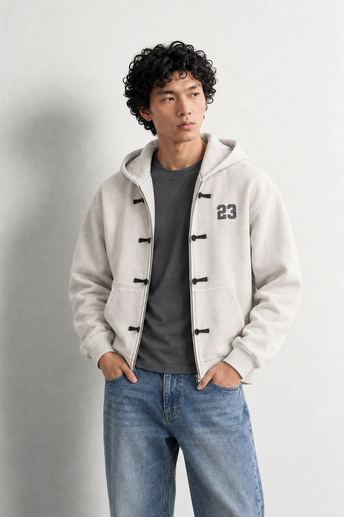 Weldon - Stone - Kapüşonlu Fermuarlı %100 Pamuk - Erkek Sweatshirt