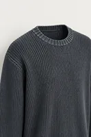 Knole - Antrasit - Boxy Fit Geniş Yaka - Erkek Kazak