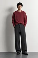Knole - Bordo - Boxy Fit Geniş Yaka - Erkek Kazak