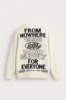 Supply - Bej - Oversize Fit Bisiklet Yaka - Erkek Kazak