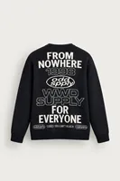 Supply - Siyah - Oversize Fit Bisiklet Yaka - Erkek Kazak