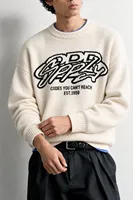 Supply - Beyaz - Oversize Fit Bisiklet Yaka - Erkek Kazak