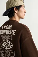 Supply - Kahverengi - Oversize Fit Bisiklet Yaka - Erkek Kazak