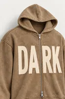 Dark - Koyu Bej - Kapüşonlu Çift Fermuarlı - Pamuklu Erkek Sweatshirt