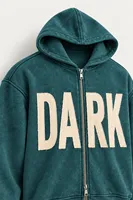Dark - Yeşil - Kapüşonlu Çift Fermuarlı - Pamuklu Erkek Sweatshirt