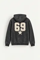 Six Nine - Siyah - Kapüşonlu Çift Fermuarlı - Pamuklu Erkek Sweatshirt