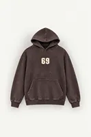 Six Nine - Kahverengi - Kapüşonlu Çift Fermuarlı - Pamuklu Erkek Sweatshirt