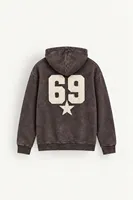 Six Nine - Kahverengi - Kapüşonlu Çift Fermuarlı - Pamuklu Erkek Sweatshirt
