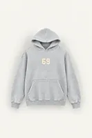 Six Nine - Açık Gri - Kapüşonlu Çift Fermuarlı - Pamuklu Erkek Sweatshirt