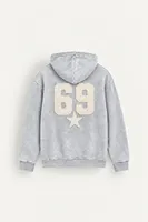 Six Nine - Açık Gri - Kapüşonlu Çift Fermuarlı - Pamuklu Erkek Sweatshirt