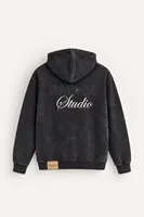Ravage - Siyah - Kapüşonlu Çift Fermuarlı - Pamuklu Erkek Sweatshirt