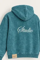 Ravage - Yeşil - Kapüşonlu Çift Fermuarlı - Pamuklu Erkek Sweatshirt
