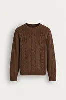 Otis - Kahverengi - Regular Fit Bisiklet Yaka - Erkek Kazak
