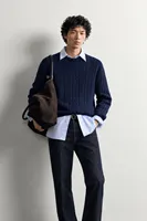 Otis - Lacivert - Regular Fit Bisiklet Yaka - Erkek Kazak