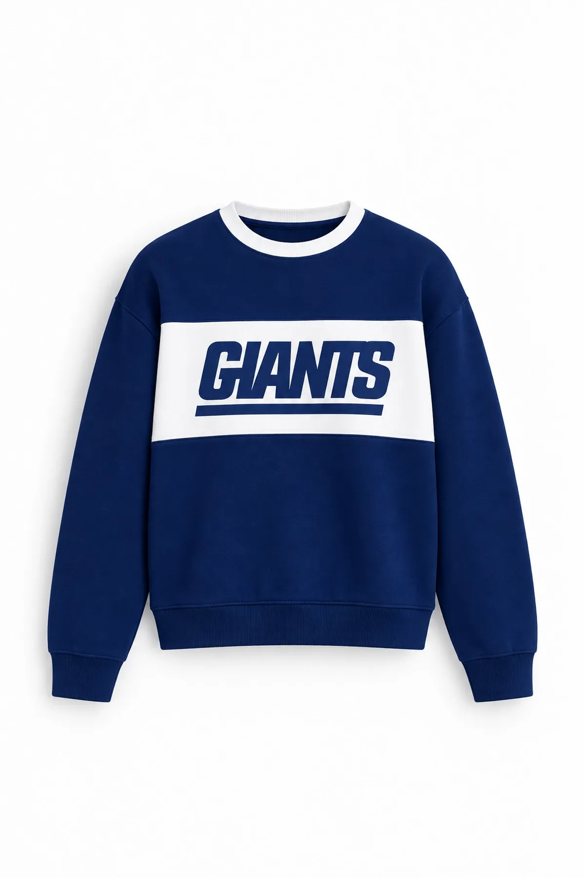 Giants - Mavi - Boxy Fit Bisiklet Yaka - Pamuklu Erkek Sweatshirt