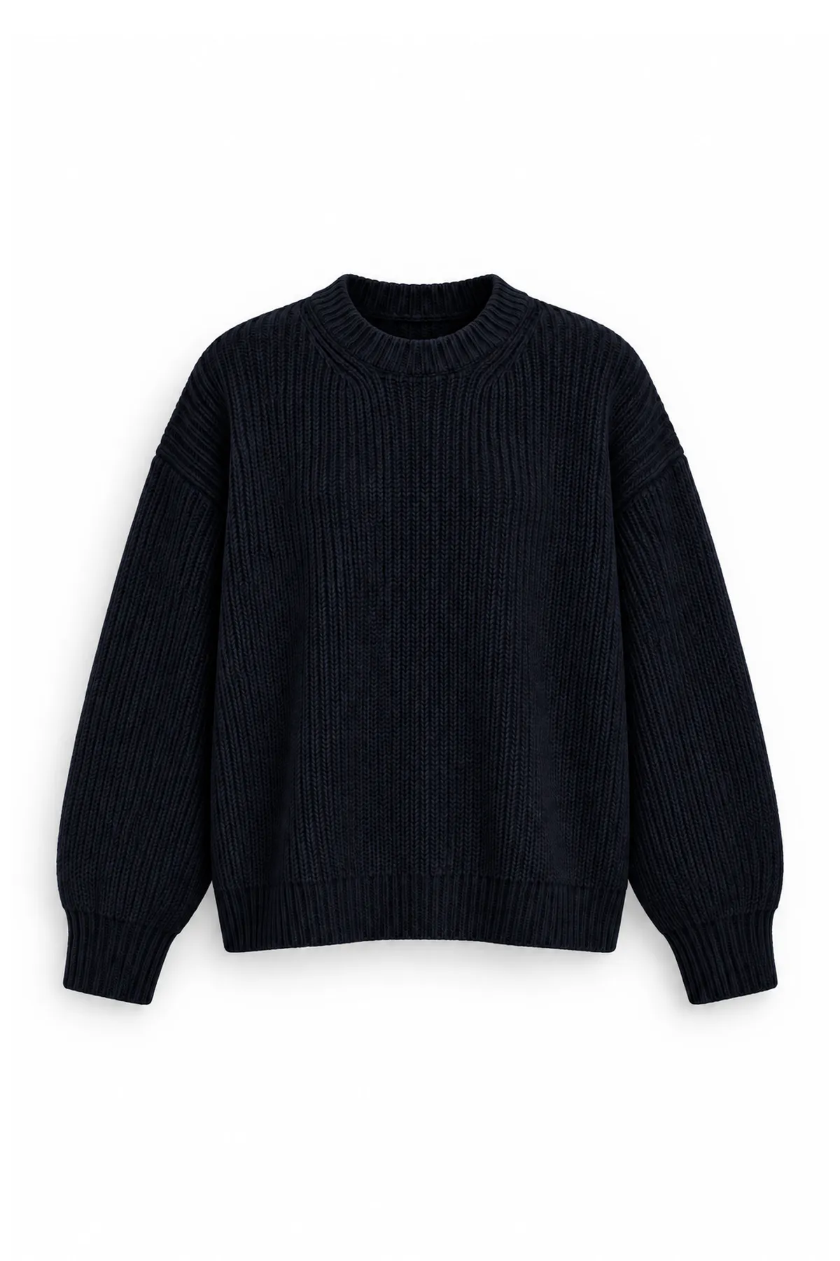 Lars - Lacivert - Bisiklet Yaka - Oversize Fit - Pamuklu Erkek Kazak