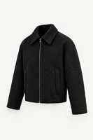 Kelly - Siyah - Kaşe Crop - Erkek Ceket