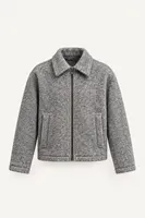 Kelly - Gri - Kaşe Crop - Erkek Ceket