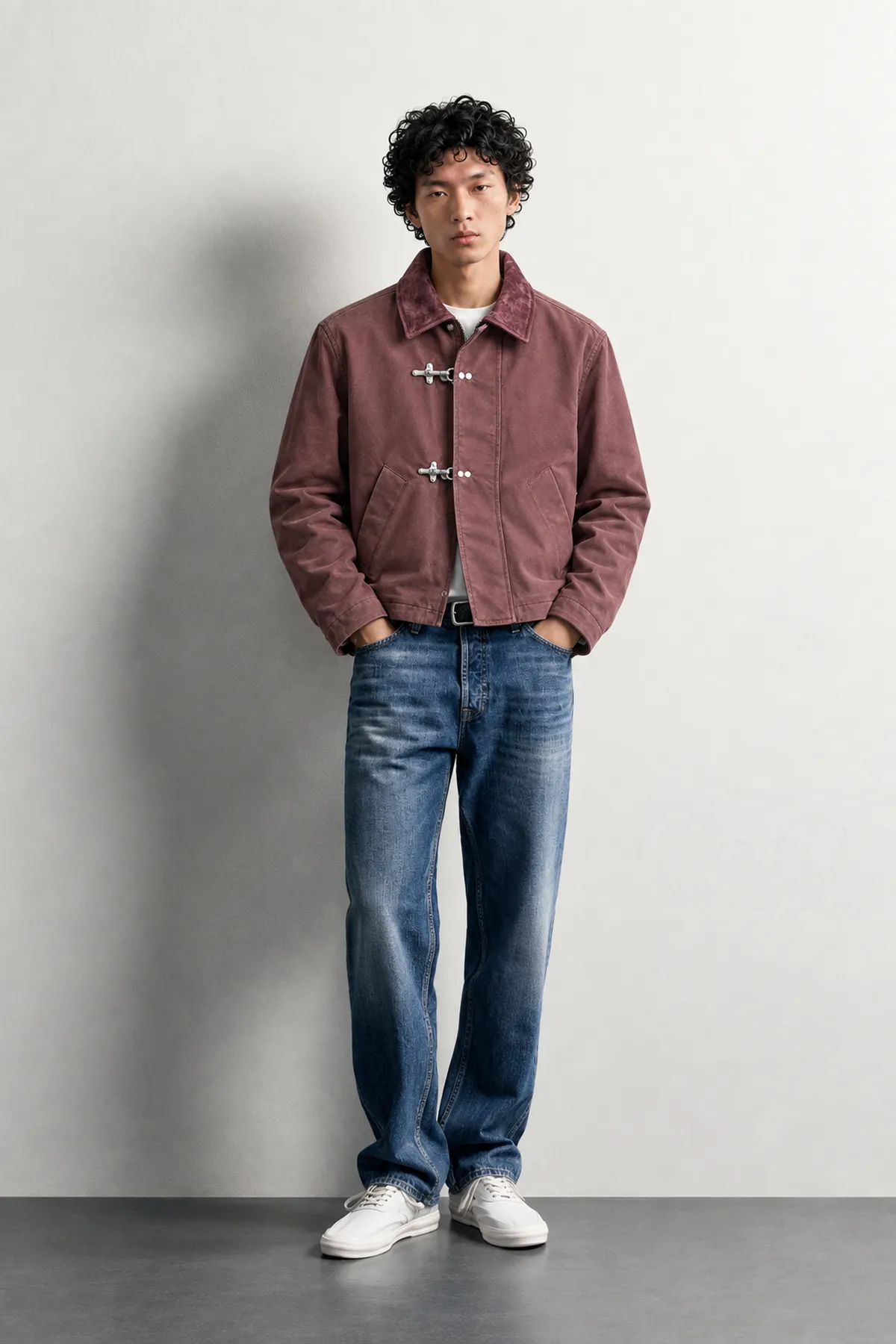 Brice - Bordo - Pamuklu Crop - Erkek Ceket