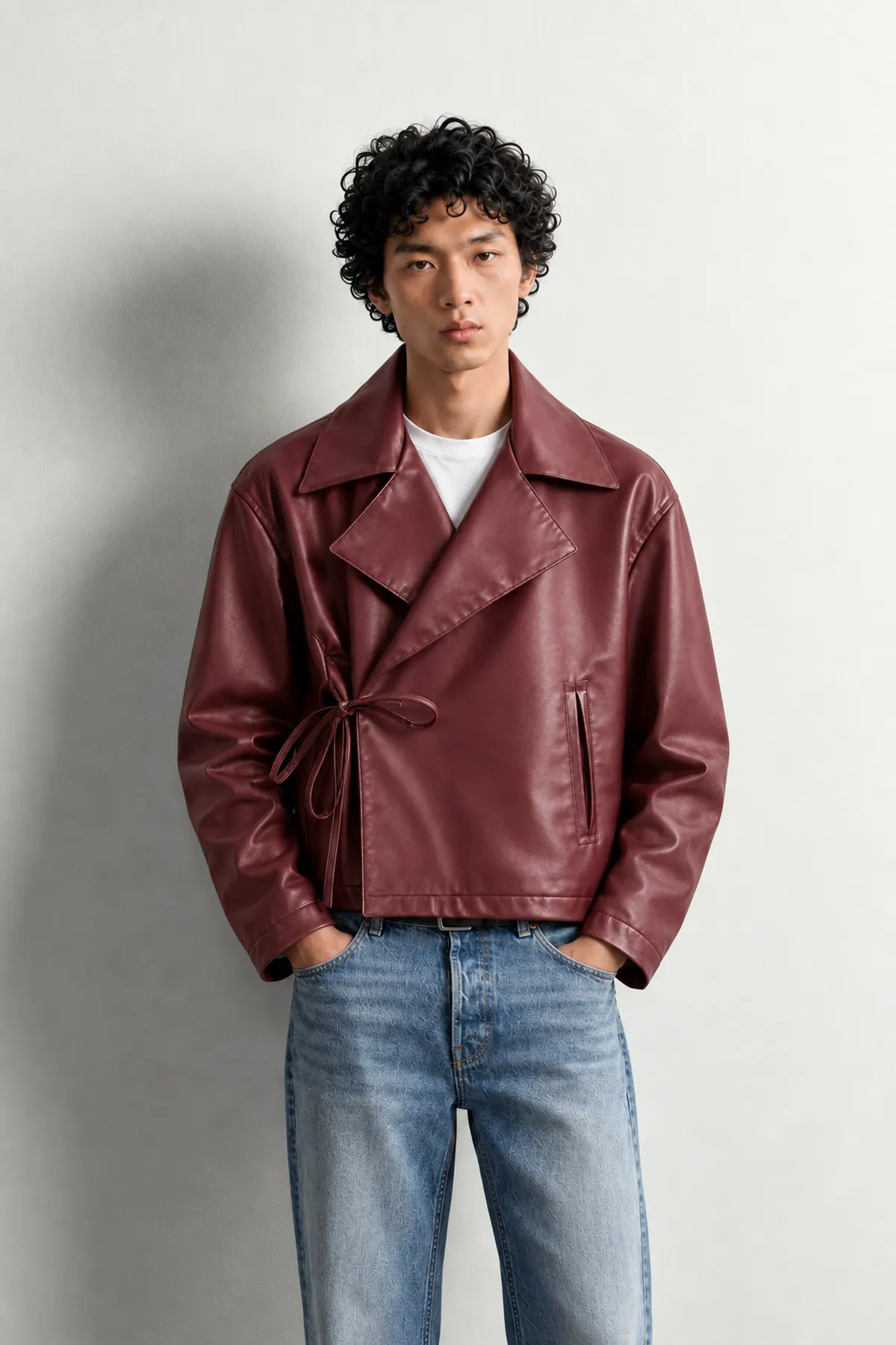 Derek - Bordo - Crop - Erkek Deri Ceket