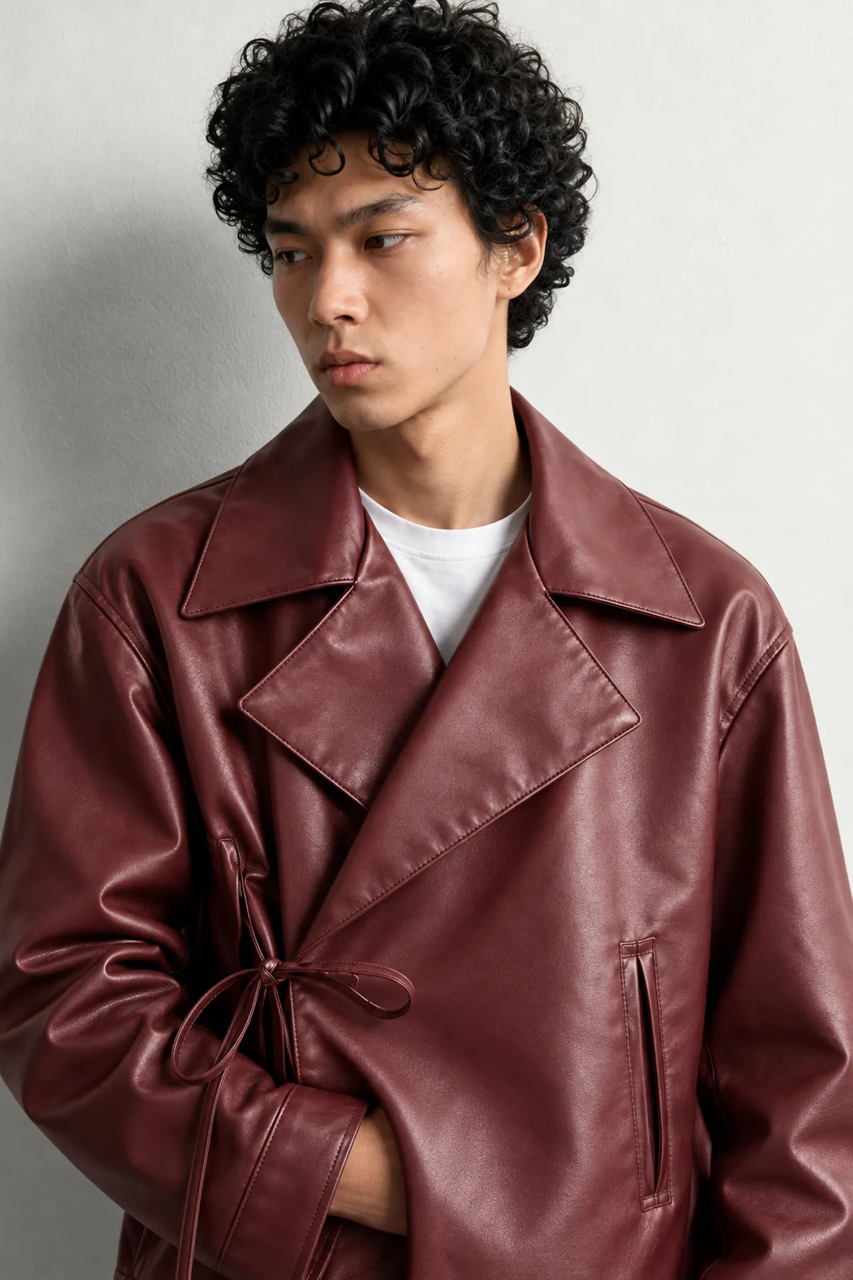Derek - Bordo - Crop - Erkek Deri Ceket