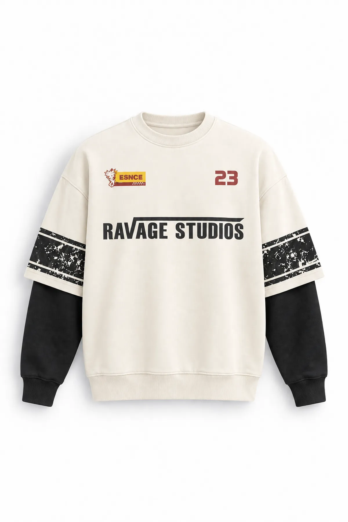 Twenty Three - Ekru - Oversize Fit - Erkek Sweatshirt