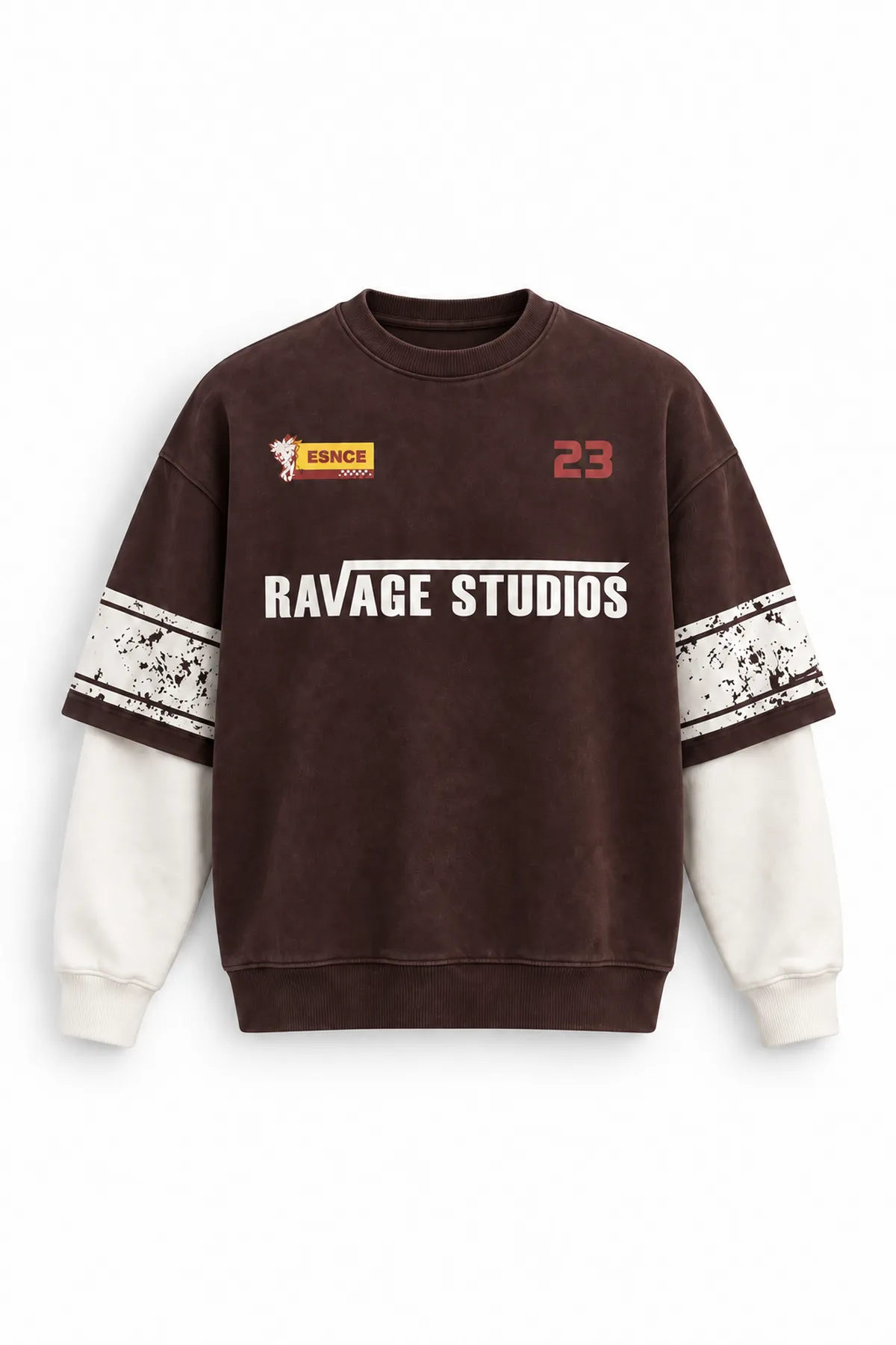 Twenty Three - Kahverengi - Oversize Fit - Erkek Sweatshirt