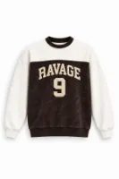 Nine Ravage - Kahverengi - Oversize Fit - Erkek Sweatshirt