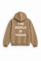 Clive - Taba - Oversize Fit - Kapüşonlu Erkek Sweatshirt