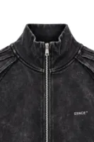 Floyd - Siyah - Oversize Fit - Fermuarlı Erkek Ceket ve Erkek Eşofman Takımı
