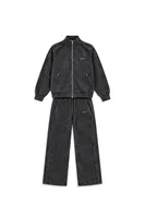 Floyd - Siyah - Oversize Fit - Fermuarlı Erkek Ceket ve Erkek Eşofman Takımı