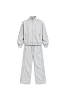 Floyd - Açık Gri - Oversize Fit - Fermuarlı Erkek Ceket ve Erkek Eşofman Takımı