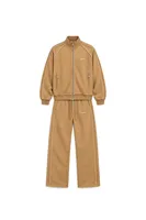 Floyd - Taba - Oversize Fit - Fermuarlı Erkek Ceket ve Erkek Eşofman Takımı