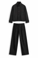 Vino - Siyah - Oversize Fit Erkek Ceket - Spor Klasik Erkek Pantolon Kombini