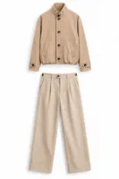 Vino - Bej - Oversize Fit Erkek Ceket - Spor Klasik Erkek Pantolon Kombini