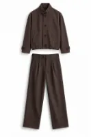 Vino - Kahverengi - Oversize Fit Erkek Ceket - Spor Klasik Erkek Pantolon Kombini