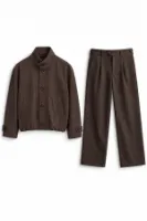 Vino - Kahverengi - Oversize Fit Erkek Ceket - Spor Klasik Erkek Pantolon Kombini