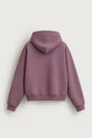 Bye - Mürdüm - Boxy Fit - Çift Fermuarlı Kapüşonlu - Erkek Sweatshirt