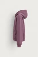 Bye - Mürdüm - Boxy Fit - Çift Fermuarlı Kapüşonlu - Erkek Sweatshirt