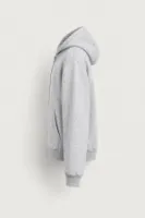 Bye - Açık Gri - Boxy Fit - Çift Fermuarlı Kapüşonlu - Erkek Sweatshirt