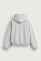 Bye - Açık Gri - Boxy Fit - Çift Fermuarlı Kapüşonlu - Erkek Sweatshirt
