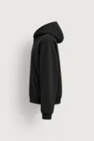Graceg - Siyah - Boxy Fit - Çift Fermuarlı Kapüşonlu - Erkek Sweatshirt