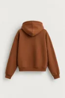 Graceg - Kahverengi - Boxy Fit - Çift Fermuarlı Kapüşonlu - Erkek Sweatshirt