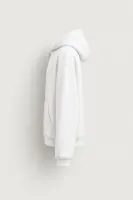 Graceg - Beyaz - Boxy Fit - Çift Fermuarlı Kapüşonlu - Erkek Sweatshirt