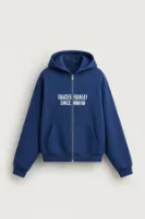 Graceg - Lacivert - Boxy Fit - Çift Fermuarlı Kapüşonlu - Erkek Sweatshirt