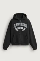 Hawkins - Siyah - Boxy Fit - Çift Fermuarlı Kapüşonlu - Erkek Sweatshirt