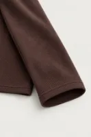 Kiearan - Kahverengi - Yakası Düğmeli - Uzun Kollu Erkek Tshirt