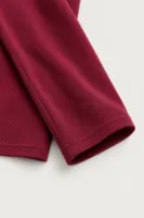 Kiearan - Bordo - Yakası Düğmeli - Uzun Kollu Erkek Tshirt