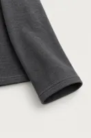 Kiearan - Koyu Gri - Yakası Düğmeli - Uzun Kollu Erkek Tshirt