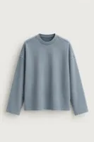 Alvan - Gri - Yıkama Efektli - Uzun Kollu Erkek Tshirt